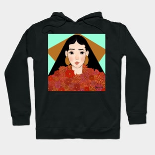 diosa de las margaritas rojas dibujo original Hoodie